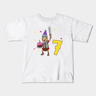 I am 7 with Centurion - kids birthday 7 years old Kids T-Shirt